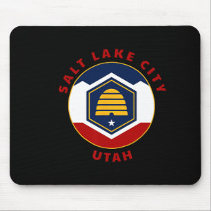 Salt Lake City Utah Neu Ut Flagge Bienenstock Urla Mousepad