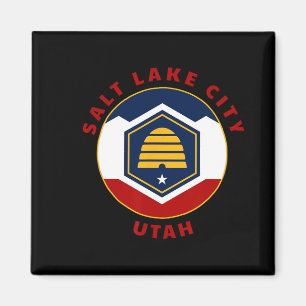 Salt Lake City Utah Neue Ut Flagge Bienenstock Url Magnet