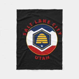 Salt Lake City Utah New Ut Flagge Bienenstock Urla Fleecedecke