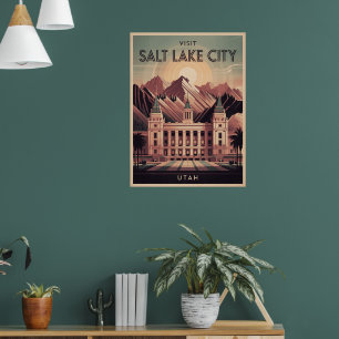 Salt Lake City Utah Retro-Reiseposter Poster