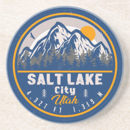 Salt Lake City Utah Retro Sunset Souvenirs 60er Getränkeuntersetzer
