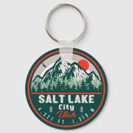 Salt Lake City Utah Retro Sunset Souvenirs 60er Schlüsselanhänger