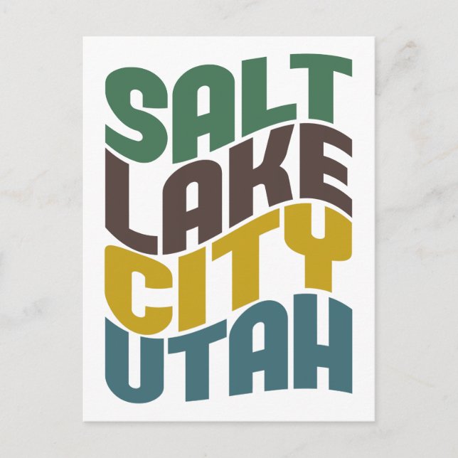 Salt Lake City Utah Retro Wave Postkarte (Vorderseite)