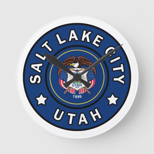 Salt Lake City Utah Runde Wanduhr (Vorderseite)