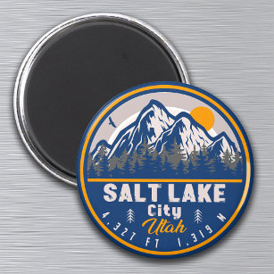 Salt Lake City Utah Ski Souvenir Retro Vintager 80 Magnet