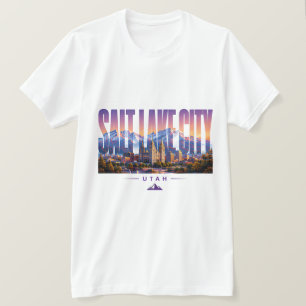 Salt Lake City Utah Skyline Berg Reise T-Shirt