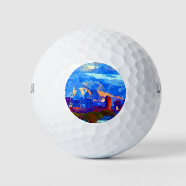 Salt Lake City Utah USA Skyline Golfball (Vorderseite)