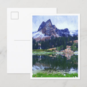 Salt Lake City Utaöl Paint City Landschaft Postkarte