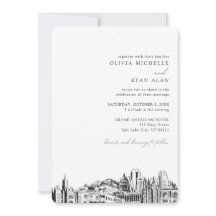 Salt Lake City Wedding Elegante Skyline Einladung