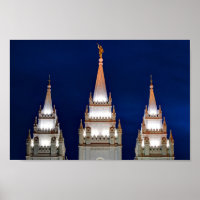 Salt Lake LDS Mormon Tempel bei Nacht