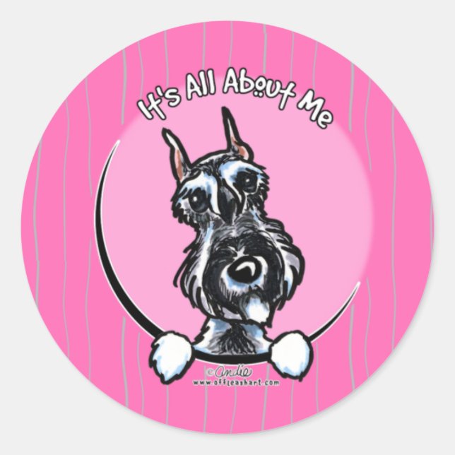 Salt Pepper Schnauzer IAAM Runder Aufkleber (Vorderseite)