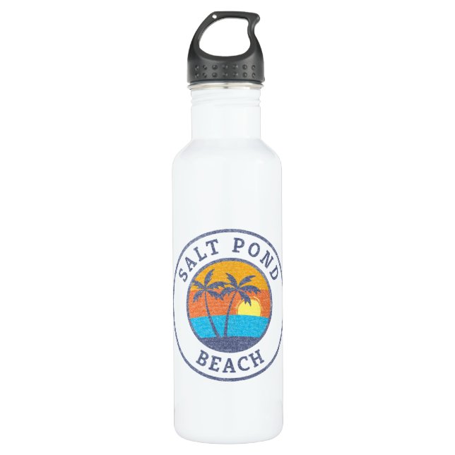 Salt Pond Beach, St. John, Usvi Faded Classic Edelstahlflasche (Vorderseite)