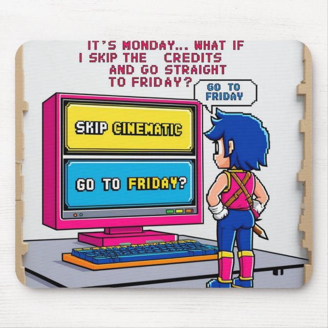 Saltar créditos hasta el viernes mousepad (Vorne)