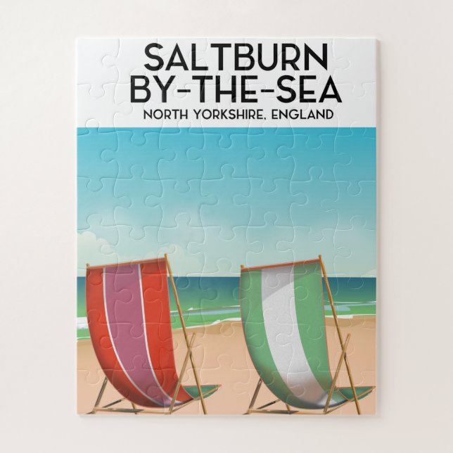 Saltburn-by-the-Sea Vintage Poster. (Vertikal)