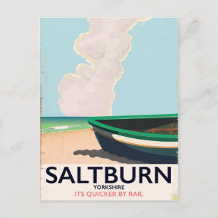 Saltburn - Yorkshire Vintage-Reiseplakat. Postkarte