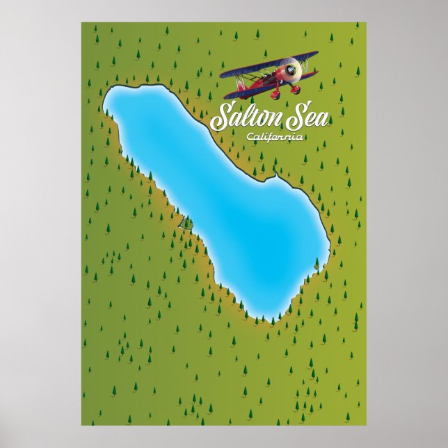 Salton Sea California USA Karte Poster (Vorne)