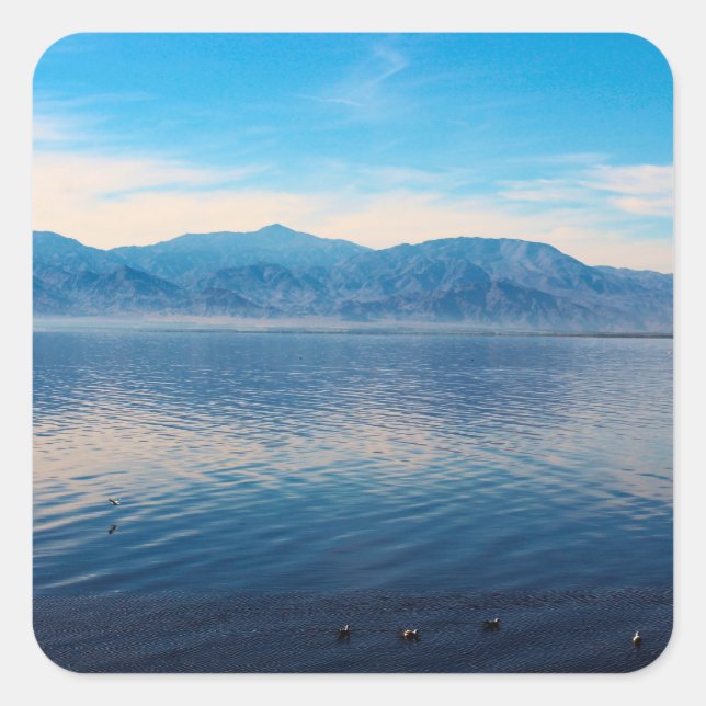 Salton Sea Tranquility Quadratischer Aufkleber (Vorderseite)
