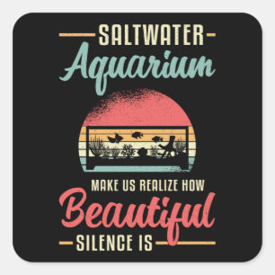 Saltwater Aquarium Aquatic Fish Tank Aquarist Quadratischer Aufkleber