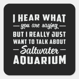 Saltwater Aquarium Aquatic Fish Tank Aquarist Quadratischer Aufkleber