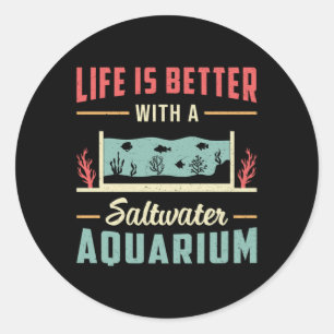 Saltwater Aquarium Fish Tank Aquatic Aquarist Runder Aufkleber