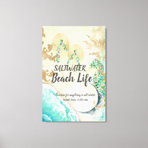Saltwater Beach Life Seepferd Leinwanddruck