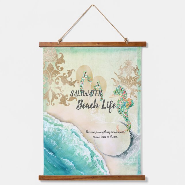 Saltwater Beach Life Wandteppich Mit Holzrahmen (Vorderseite)