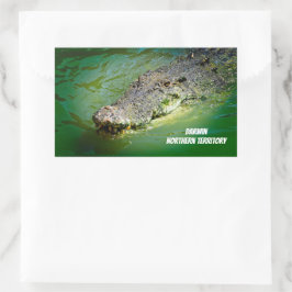 Saltwater Crocodile aus Darwin Rechteckiger Aufkleber