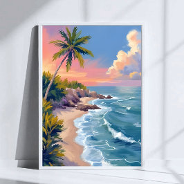Saltwater Daydream | Ocean Coast Watercolor Sea Poster