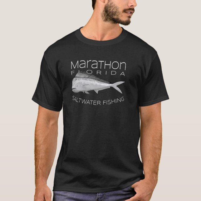 Saltwater Deep Sea Fishing Marathon Florida Mahi M T-Shirt (Vorderseite)