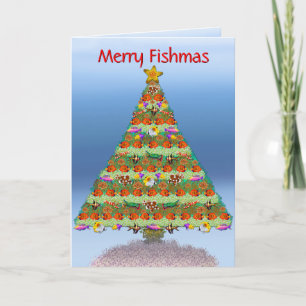 Saltwater Reef Aquarium Poisson Carte de Noël