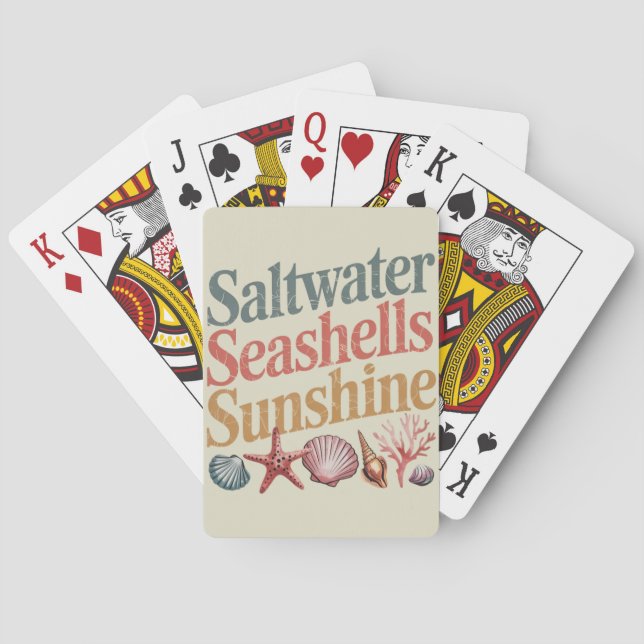 Saltwater Seashells Sunshine Summer Beach Urlaub Spielkarten (Rückseite)