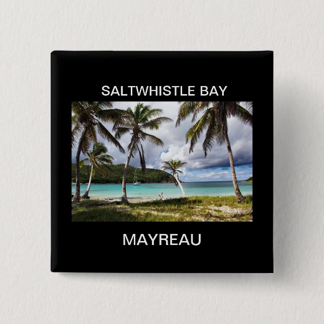 Saltwhistle Bay, Mayreau, Karibische Insel Button (Vorderseite)