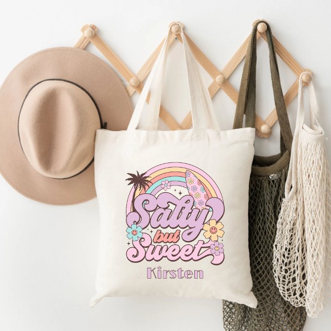 Salty, aber süß Personalisiert Chic Retro Sommer Tragetasche (Salty But Sweet Personalized Chic Retro Summer Tote Bag)