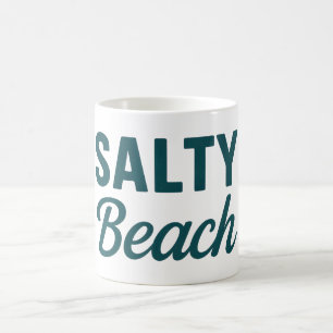 Salty Beach Coastal Surf Leben   Türkis Grafikdruc Kaffeetasse