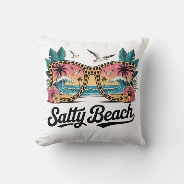 Salty Beach Glasses Kissen (Vorderseite)