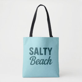 Salty Beach Leben | Grafischer Druck in Küsten-Tea Tasche
