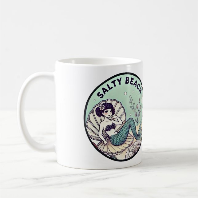 Salty Beach Mermaid Kaffeetasse (Links)
