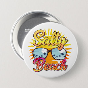 Salty Beach   Tropische Sonne und Palmen Button