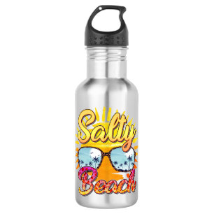 Salty Beach Tropische Sonne und Palmen Edelstahlflasche