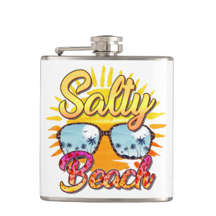Salty Beach Tropische Sonne und Palmen Flachmann