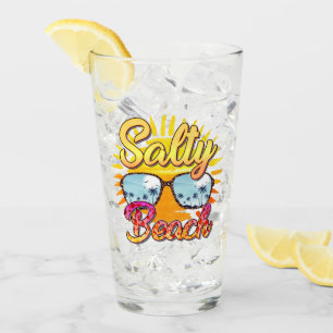 Salty Beach Tropische Sonne und Palmen Glas