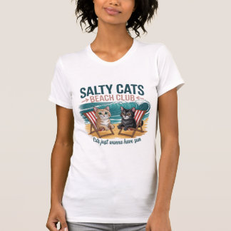 Salty Cats Beach Club, Sommerurlaub, Lustige Katze T-Shirt