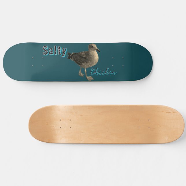 Salty Chicken Surf the Turf Skateboard (Horizontal)