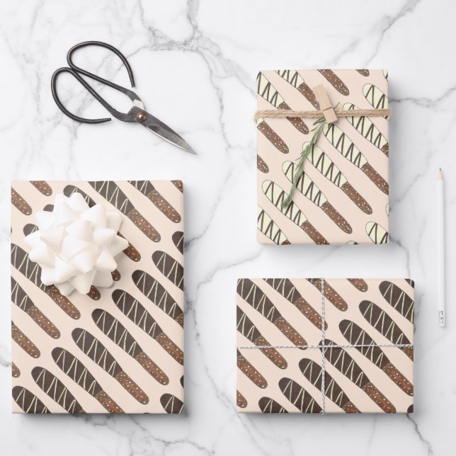 Salty Chocolate Covered Pretzel Sticks Junk Food Geschenkpapier Set (Vorderseite)