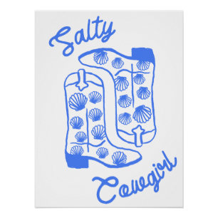 Salty Cowgirl Poster - Bold Western Wall Art