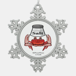Salty Crab, MeWarriorFrau auf Twitch Schneeflocken Zinn-Ornament