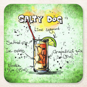 Salty Dog Drink Rezept Rechteckiger Pappuntersetzer