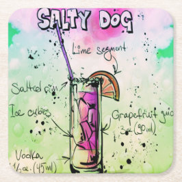 Salty Dog Drink Rezept Rechteckiger Pappuntersetzer