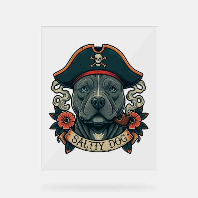Salty Dog Pitbull Acrylschild (Vorderseite)