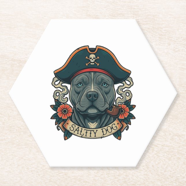 Salty Dog Pitbull Untersetzer (Vorderseite)